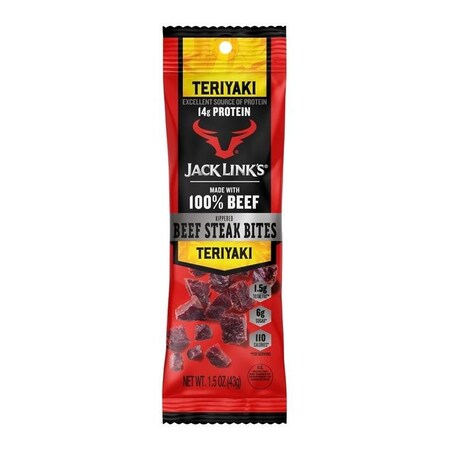 Jack Links 10000025235 Beef Steak Bite, Teriyaki Flavor, 15 oz Pack 10000023375